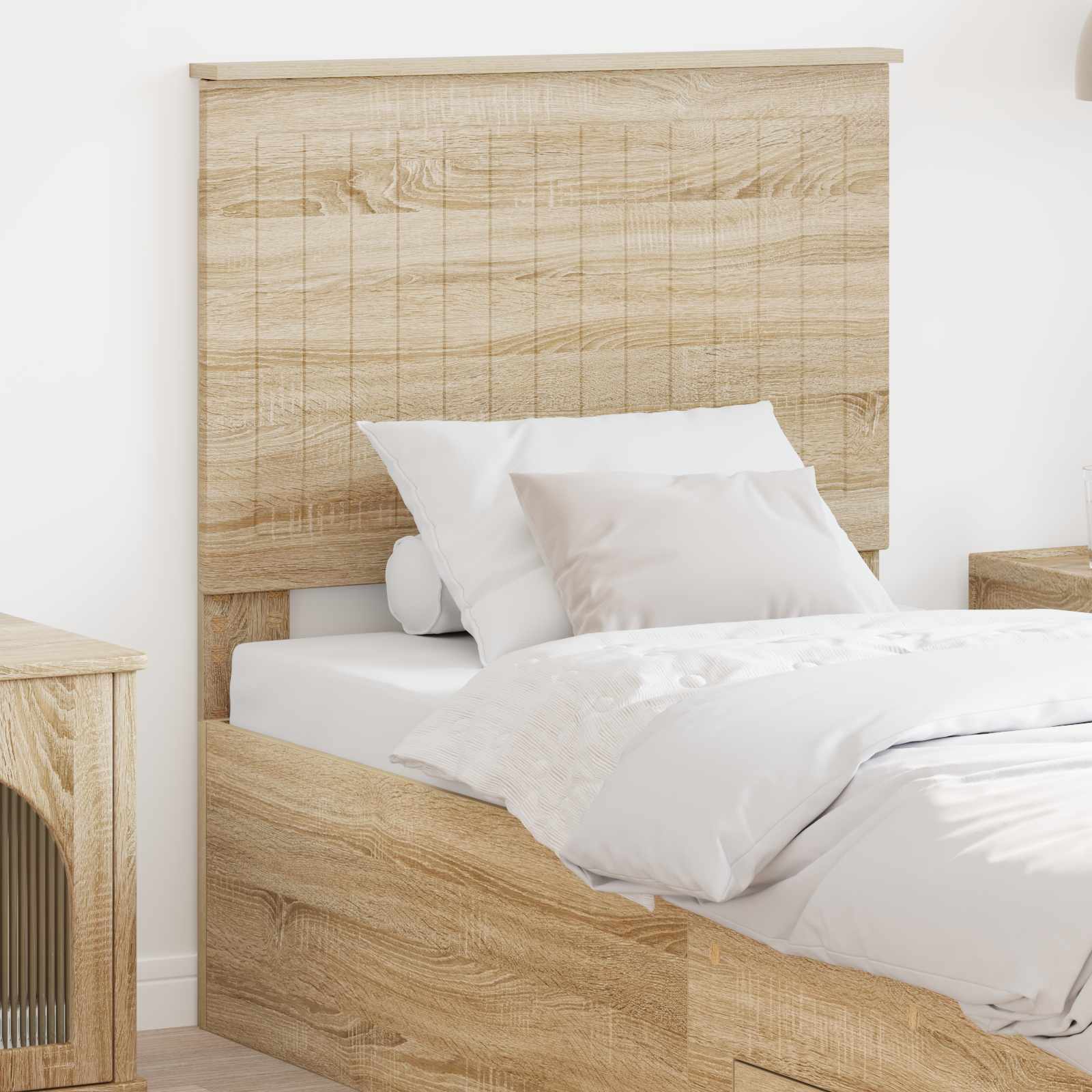 vidaXL Zagłówek Z zagłówkiem Dąb Sonoma 80 cm Materiał drewnopochodny
