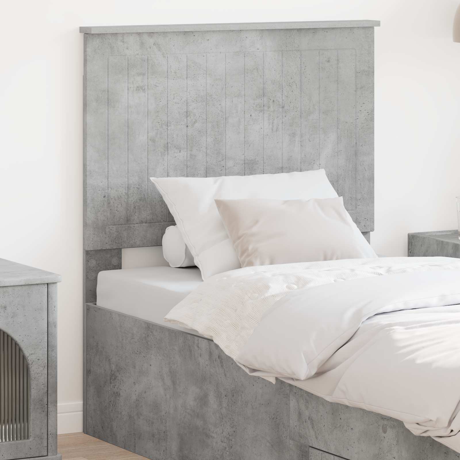 vidaXL Zagłówek Betonowy szary 80 cm Materiał drewnopochodny