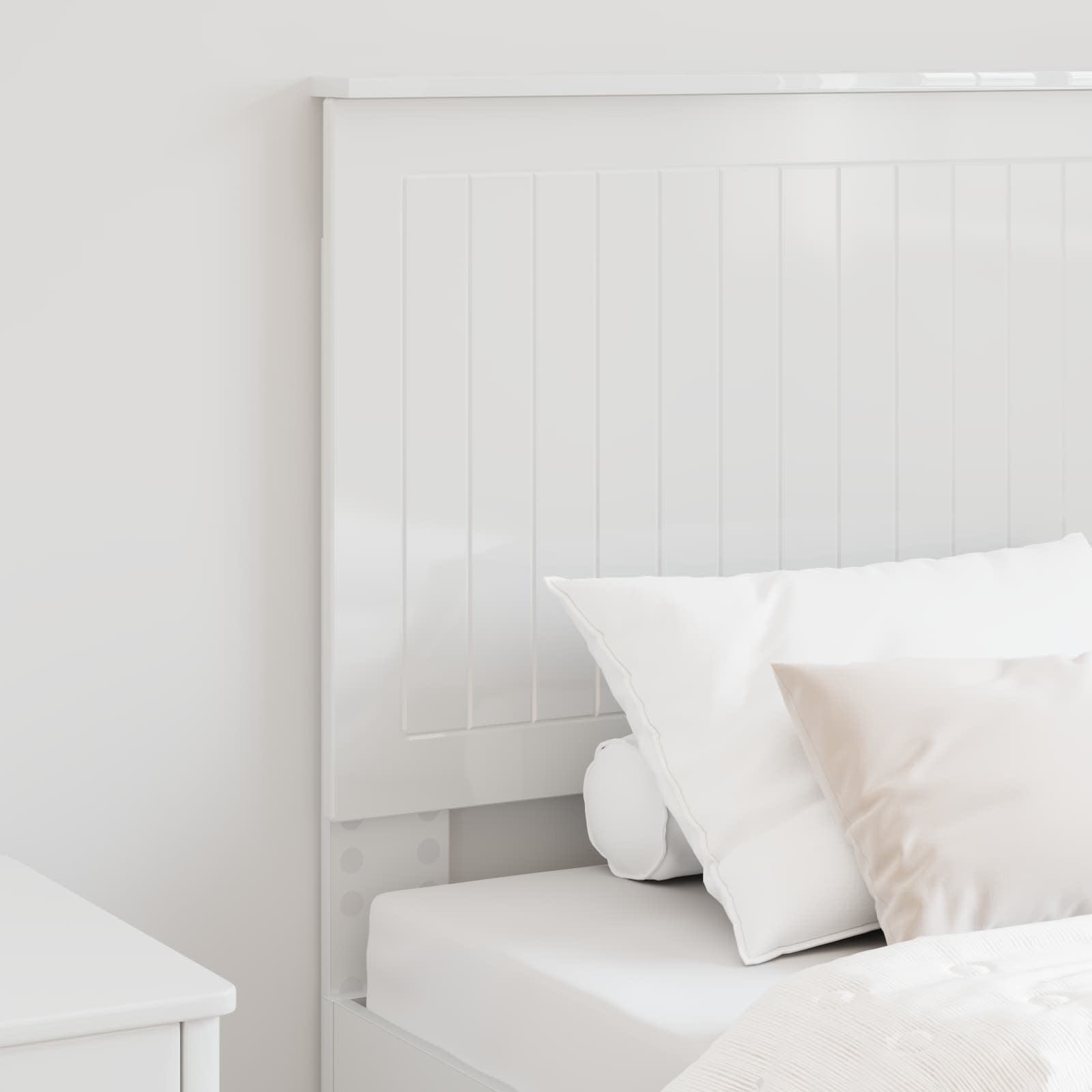 vidaXL Zagłówek Błyszcząca biel 80 cm Materiał drewnopochodny