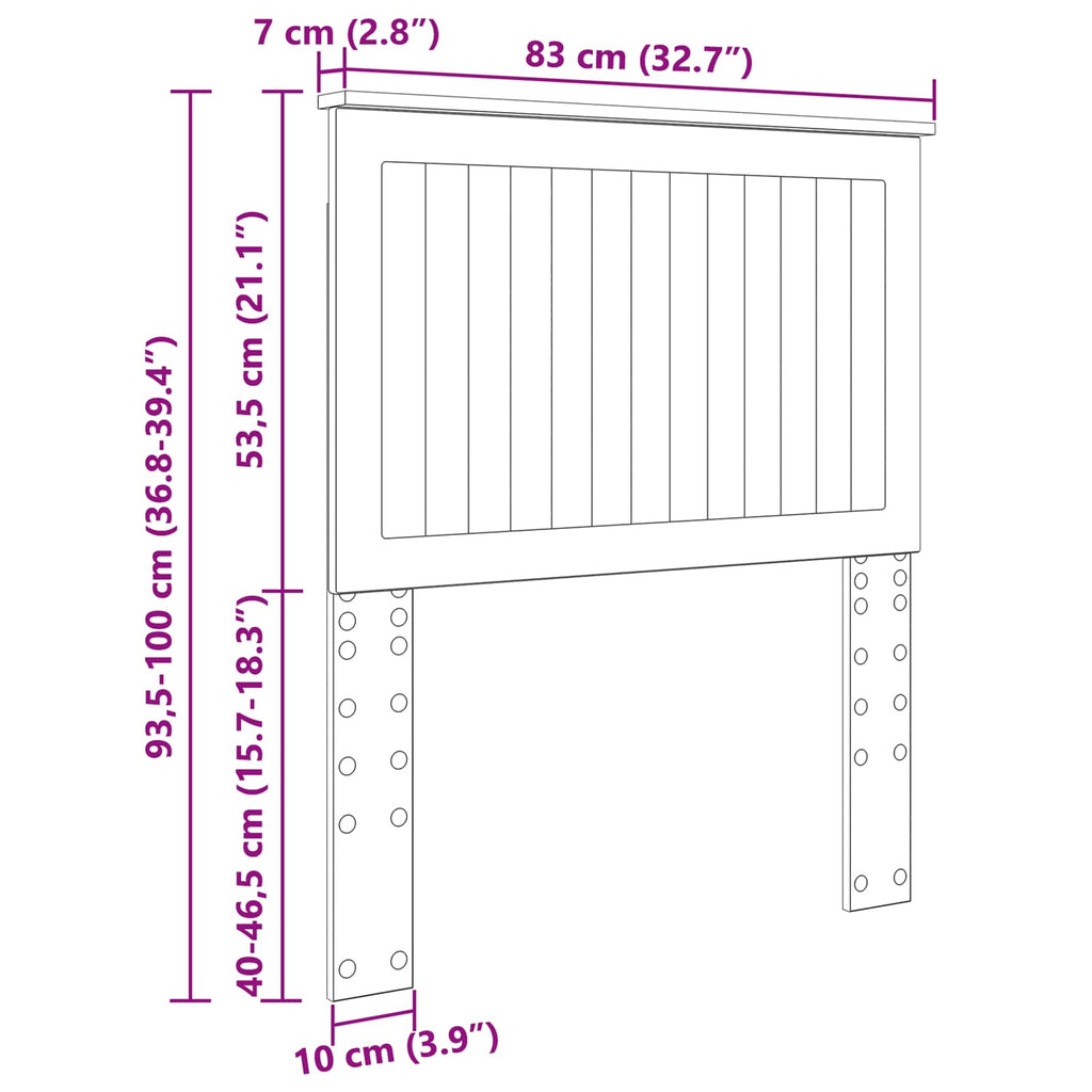 vidaXL Zagłówek Błyszcząca biel 80 cm Materiał drewnopochodny