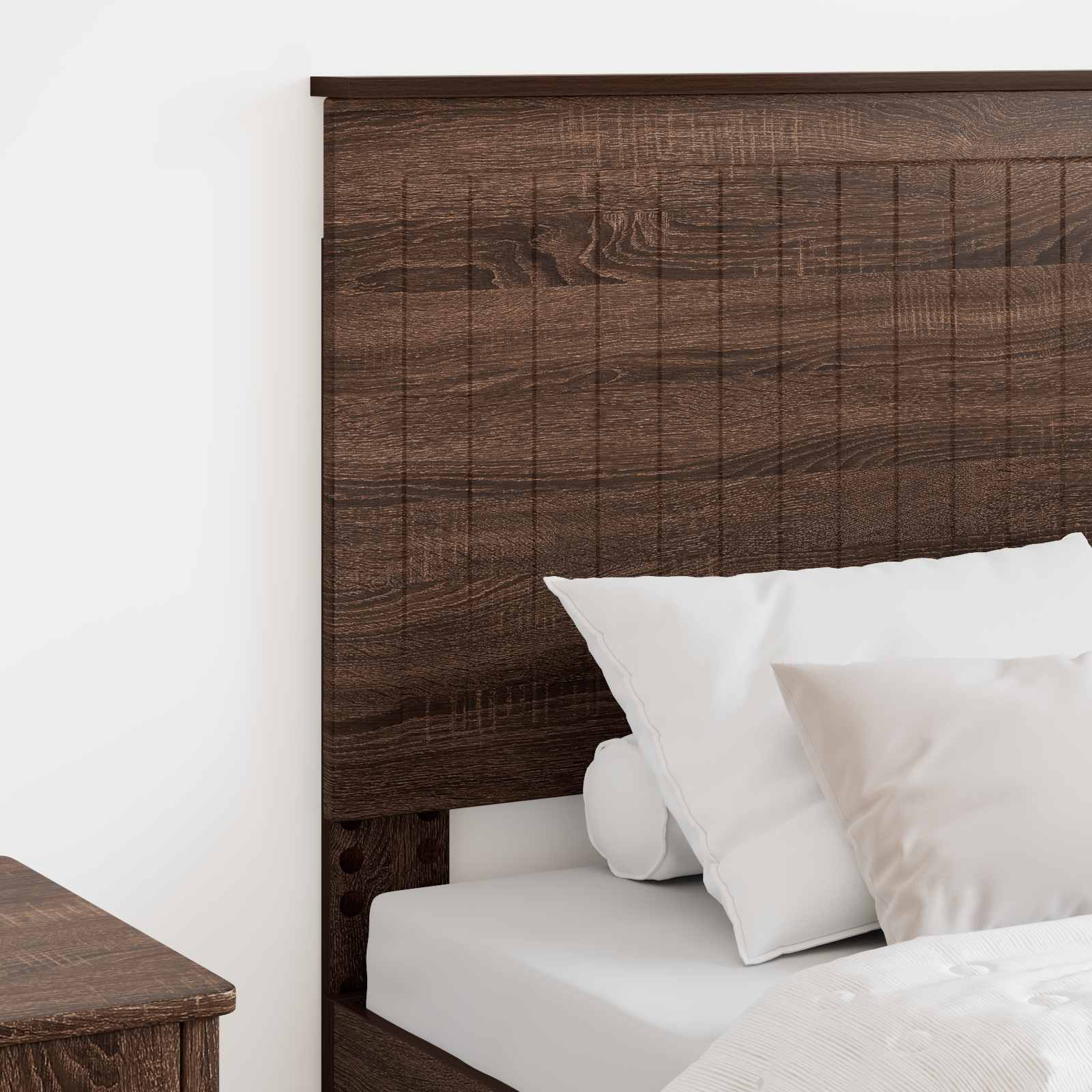 vidaXL Zagłówek Z zagłówkiem Brązowy dąb 80 cm Materiał drewnopochodny
