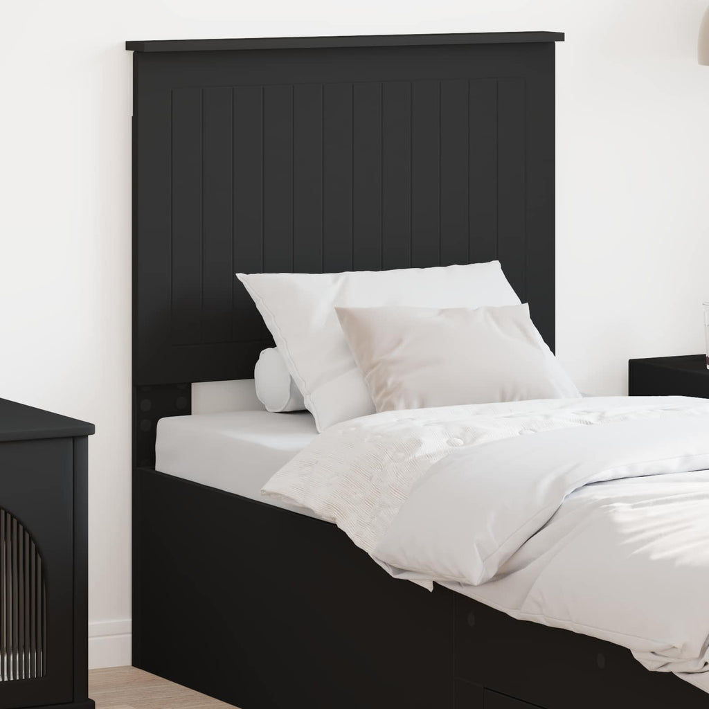 vidaXL Zagłówek Z zagłówkiem Czarny Dąb 75 cm Materiał drewnopochodny