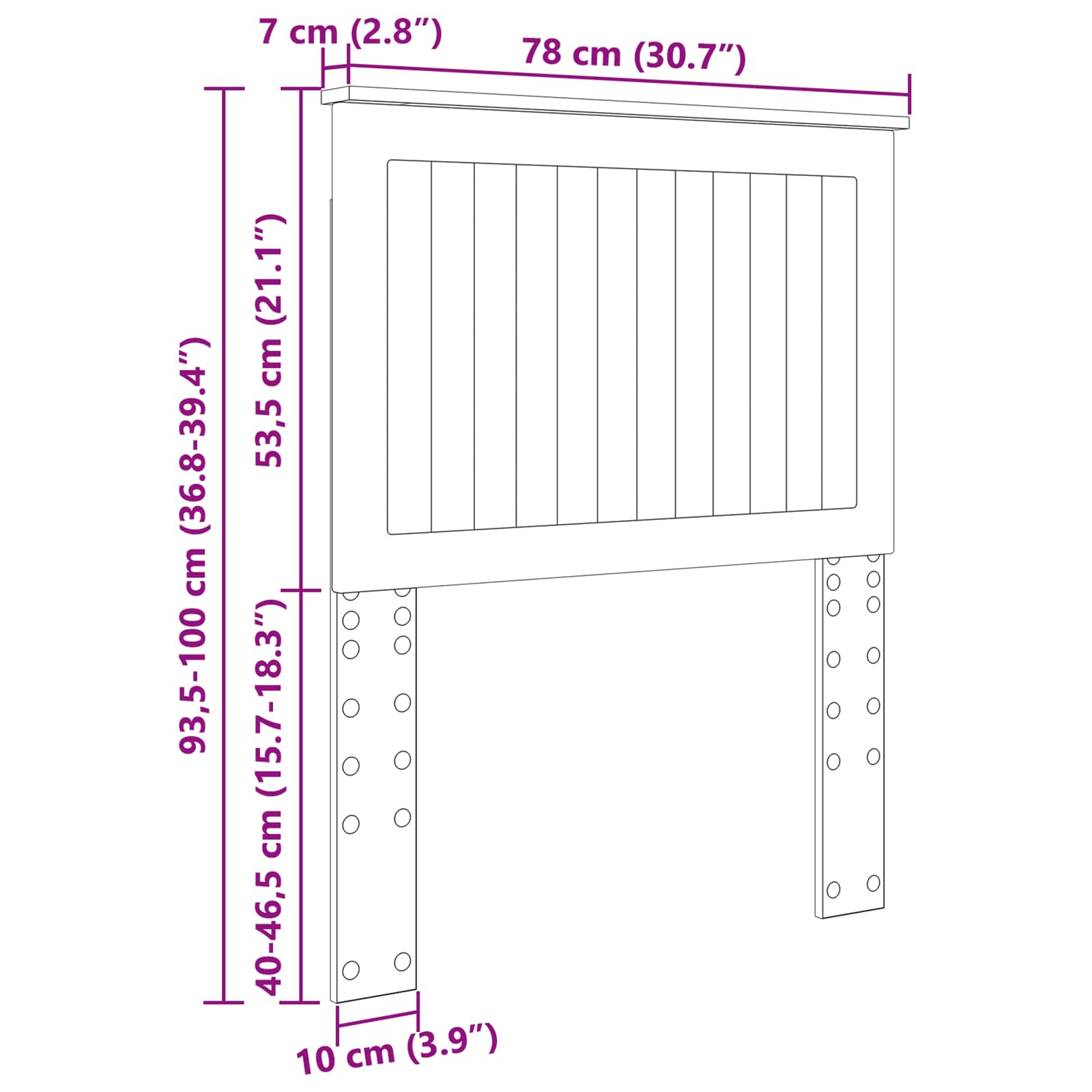 vidaXL Zagłówek Z zagłówkiem Dąb Sonoma 75 cm Materiał drewnopochodny