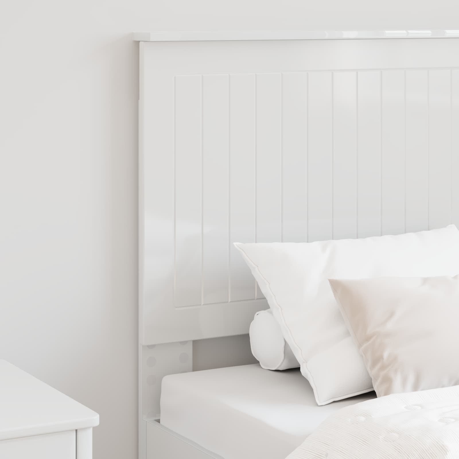 vidaXL Zagłówek Błyszcząca biel 75 cm Materiał drewnopochodny