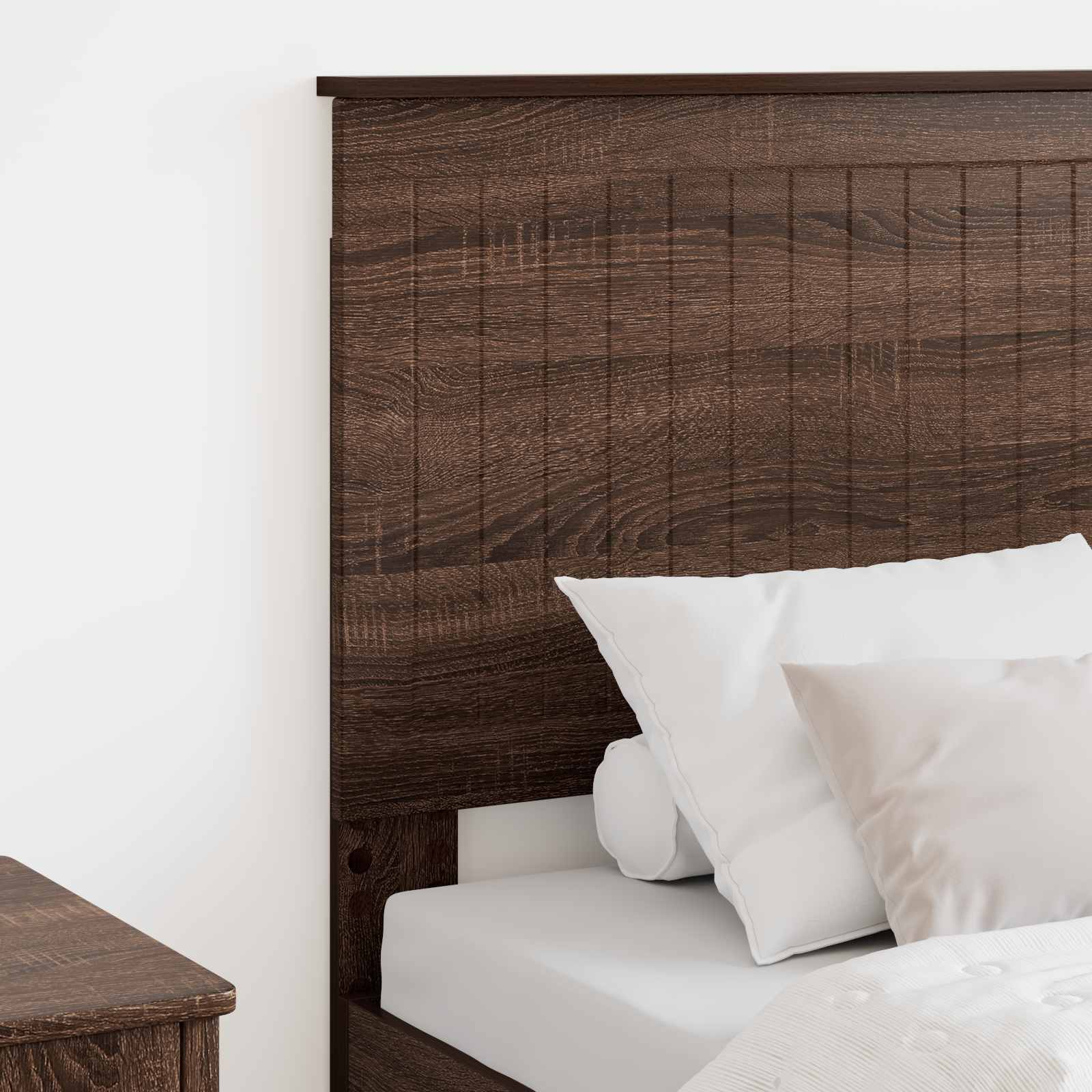 vidaXL Zagłówek Z zagłówkiem Brązowy dąb 75 cm Materiał drewnopochodny