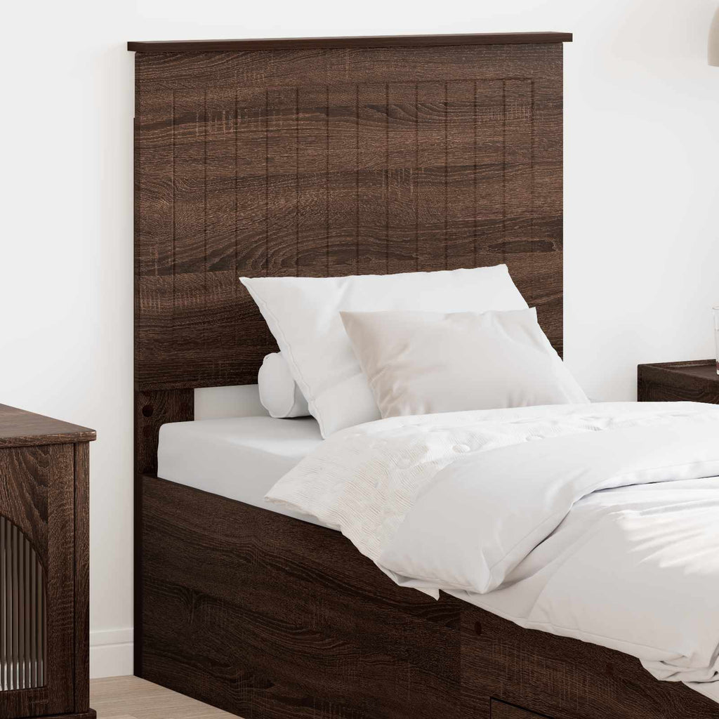 vidaXL Zagłówek Z zagłówkiem Brązowy dąb 75 cm Materiał drewnopochodny