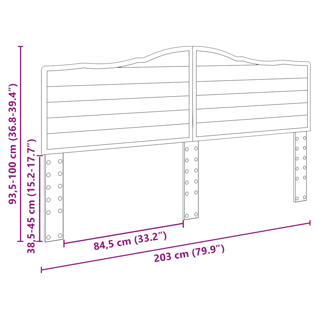 vidaXL Zagłówek Dąb wędzony Materiał drewnopochodny