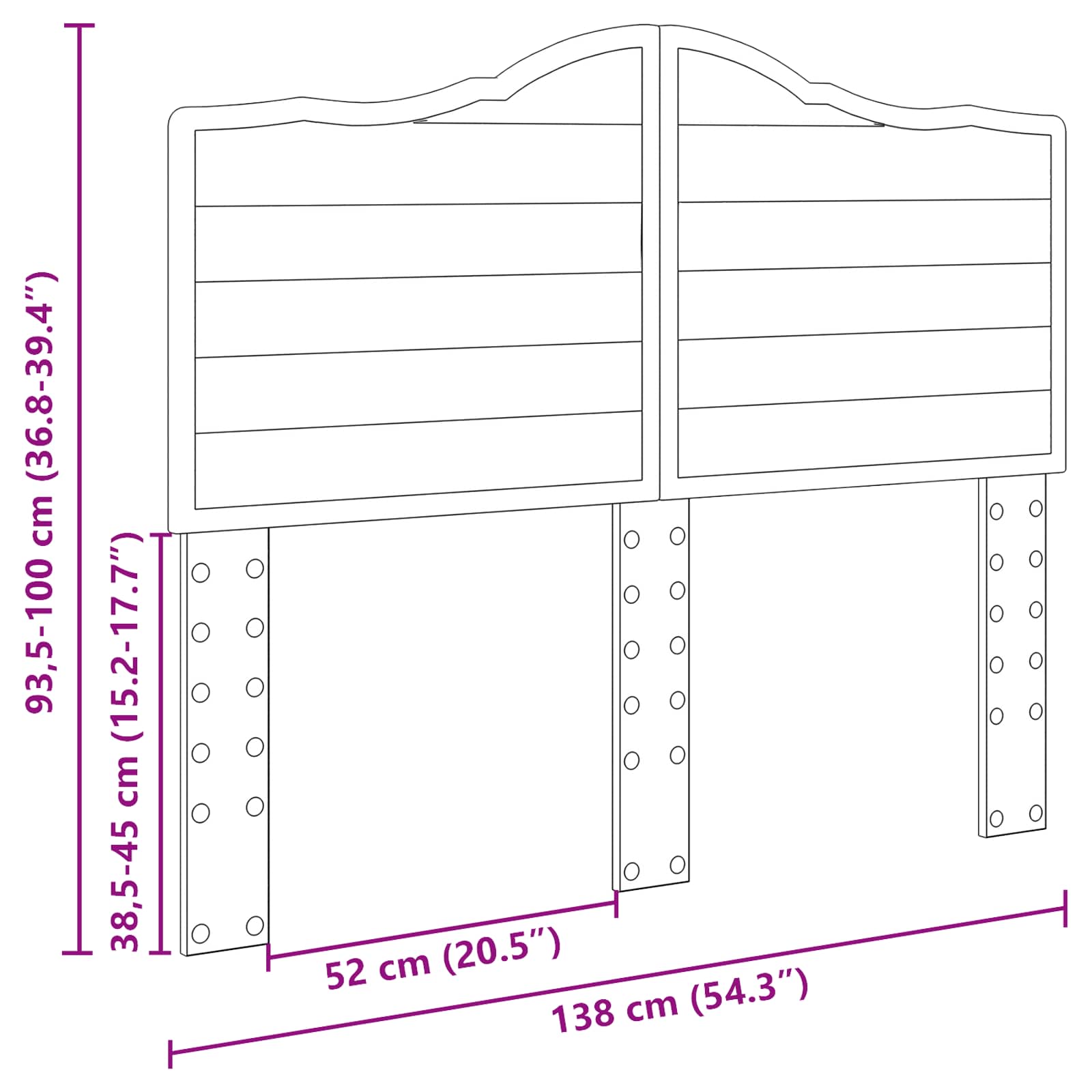 vidaXL Zagłówek Brązowy dąb Materiał drewnopochodny