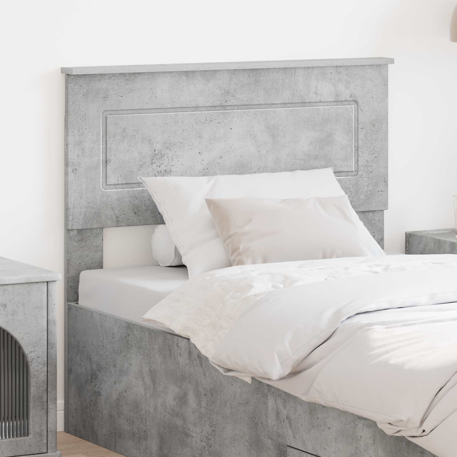vidaXL Zagłówek Betonowy szary Drewno inżynieryjne