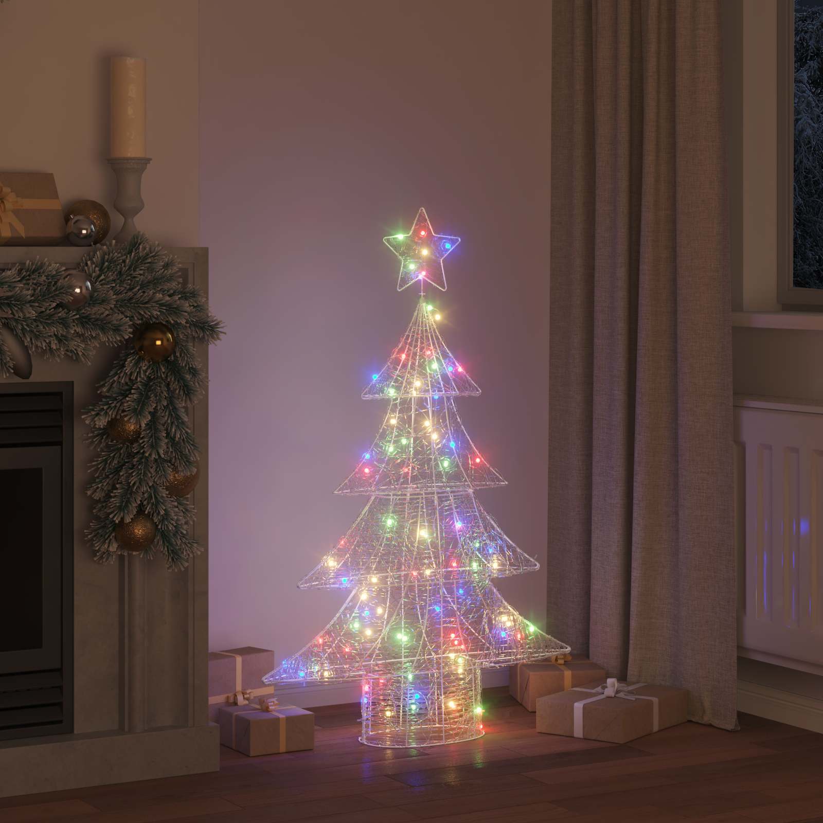 vidaXL Choinka z 100 diodami LED Wielokolorowe 120 cm Akryl