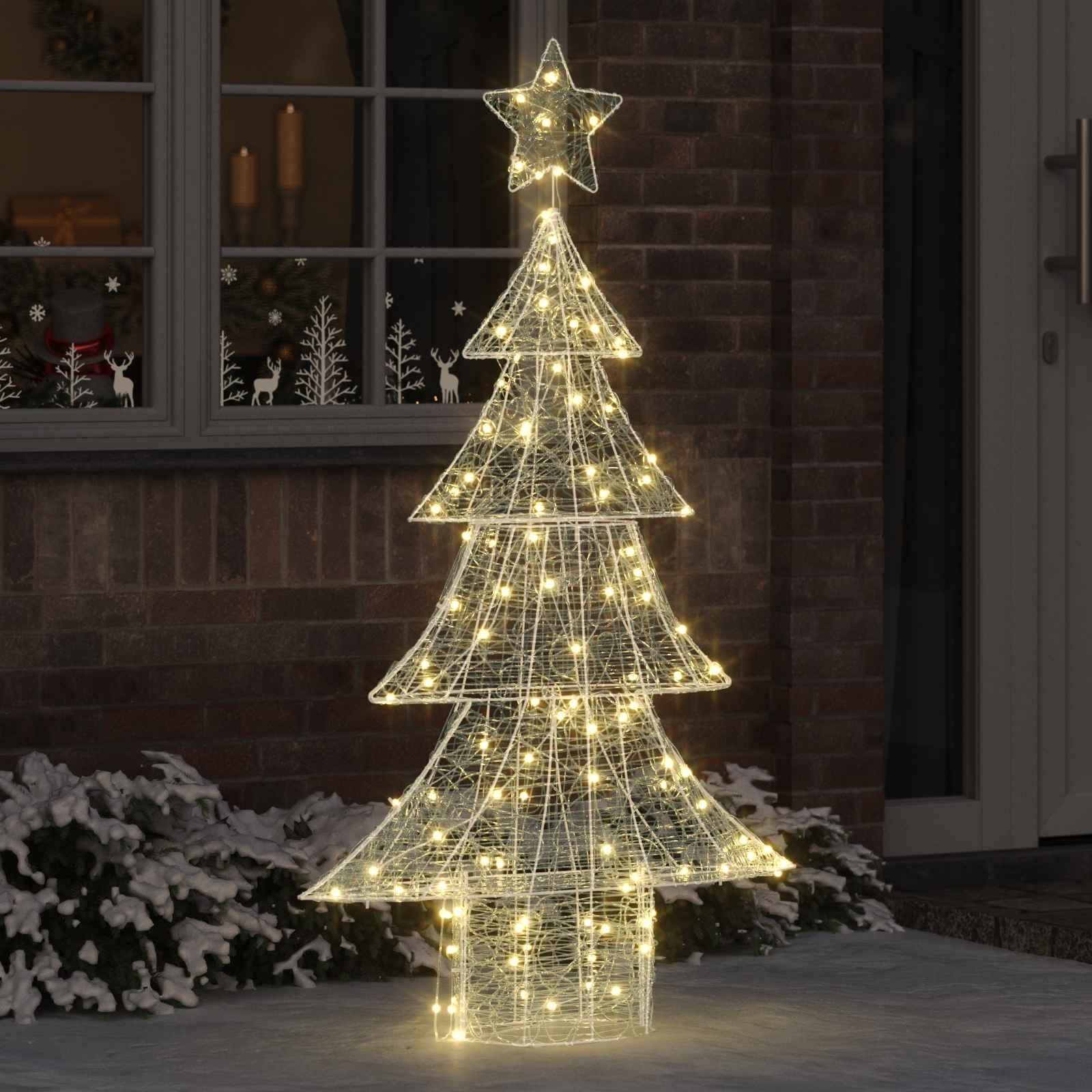 vidaXL Choinka z 160 diodami LED Ciepła biel 150 cm Akryl
