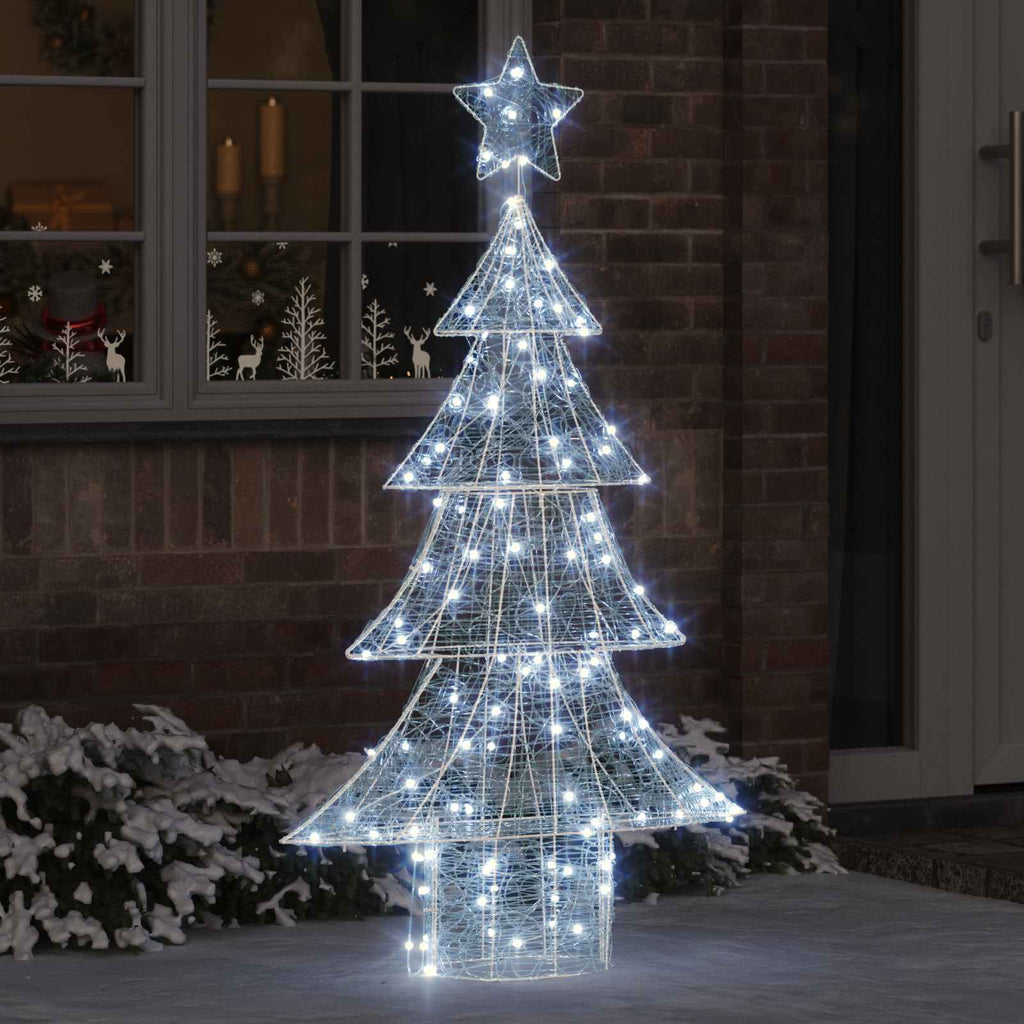 vidaXL Choinka z 160 diodami LED Zimna biel 150 cm Akryl