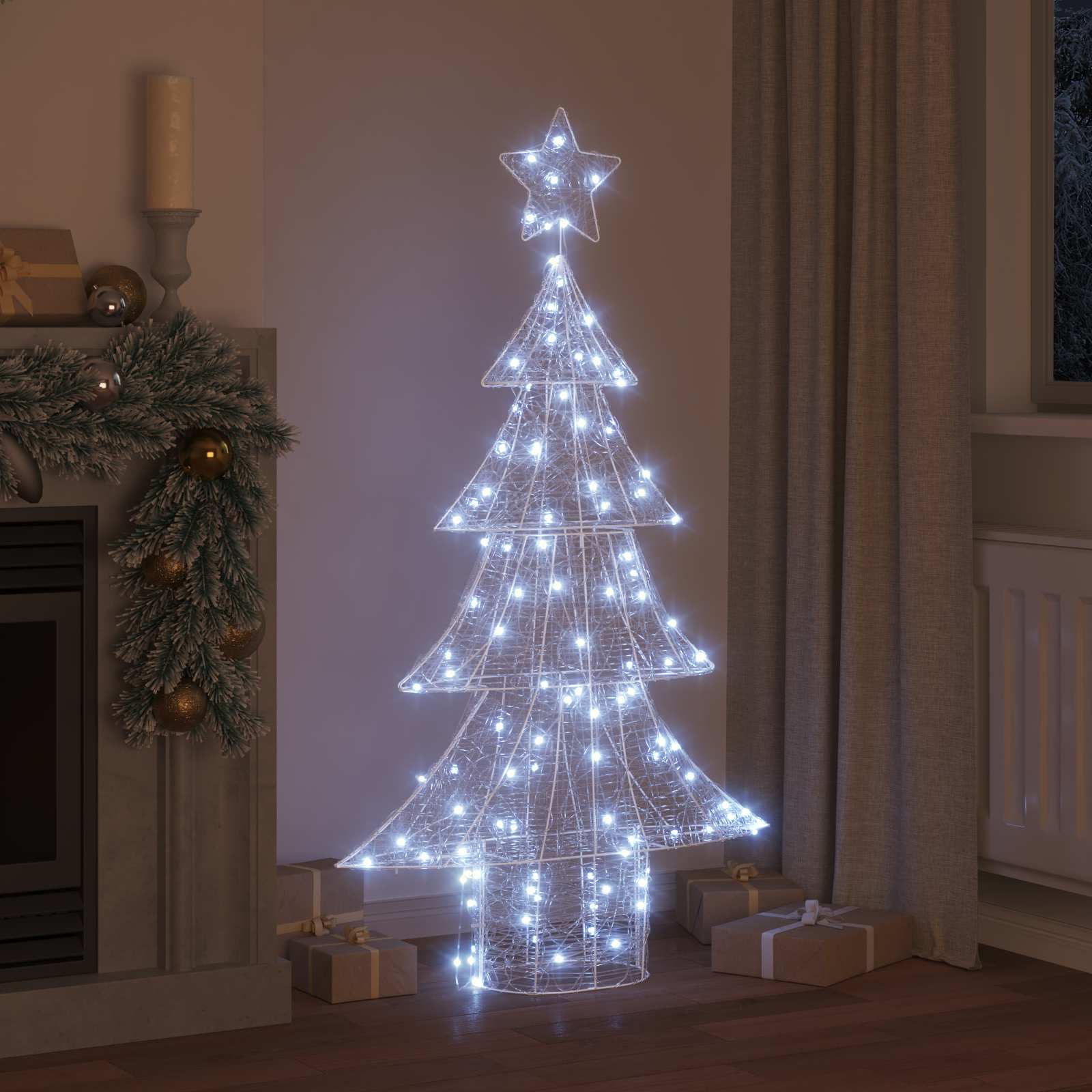 vidaXL Choinka z 160 diodami LED Zimna biel 150 cm Akryl