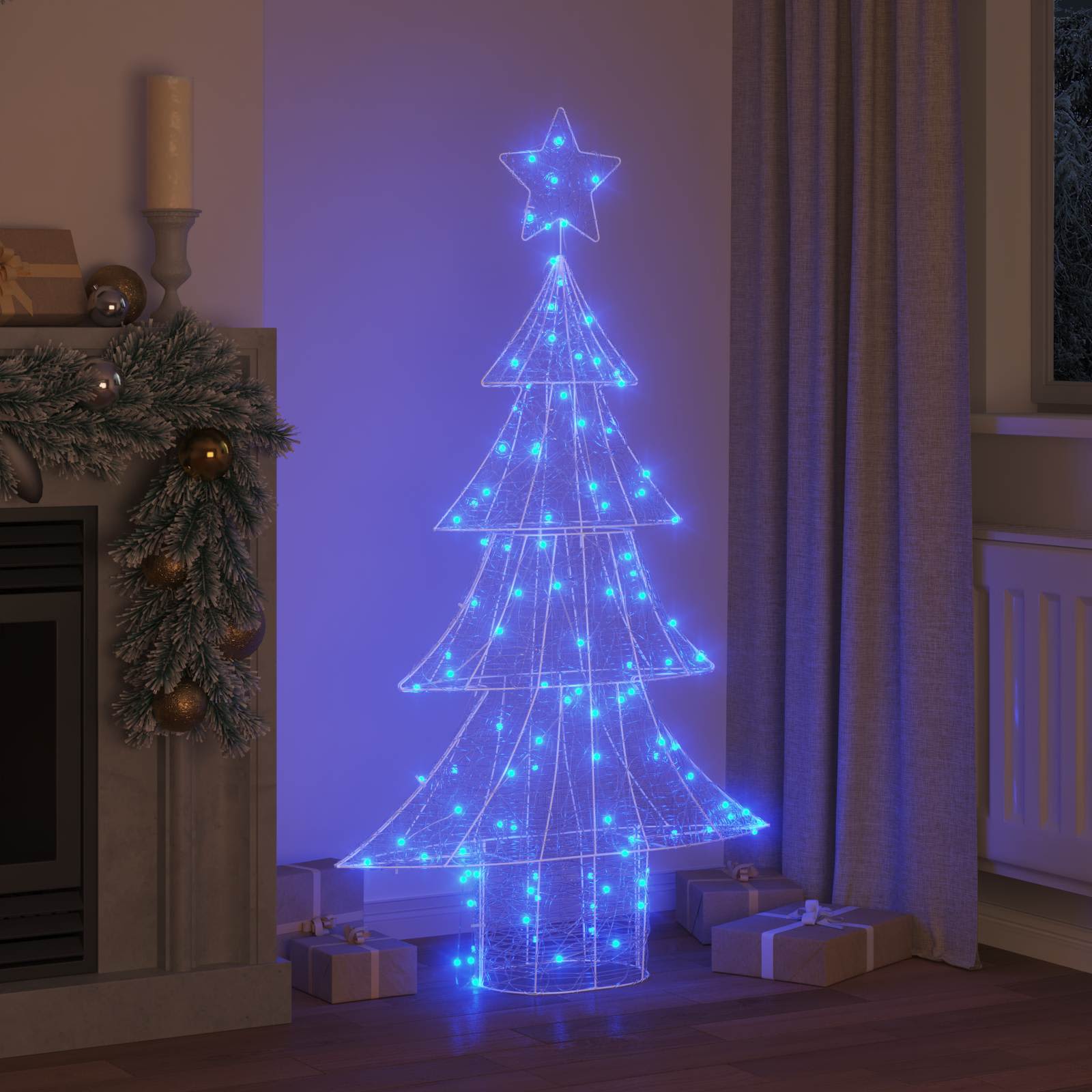 vidaXL Choinka z 160 diodami LED Niebieski 150 cm Akryl