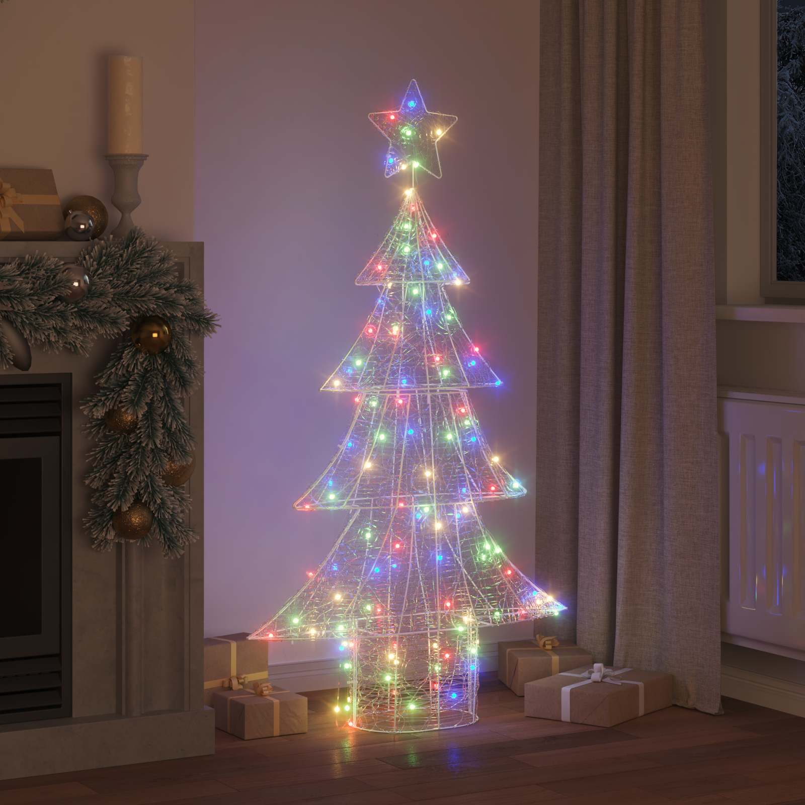 vidaXL Choinka z 160 diodami LED Wielokolorowe 150 cm Akryl