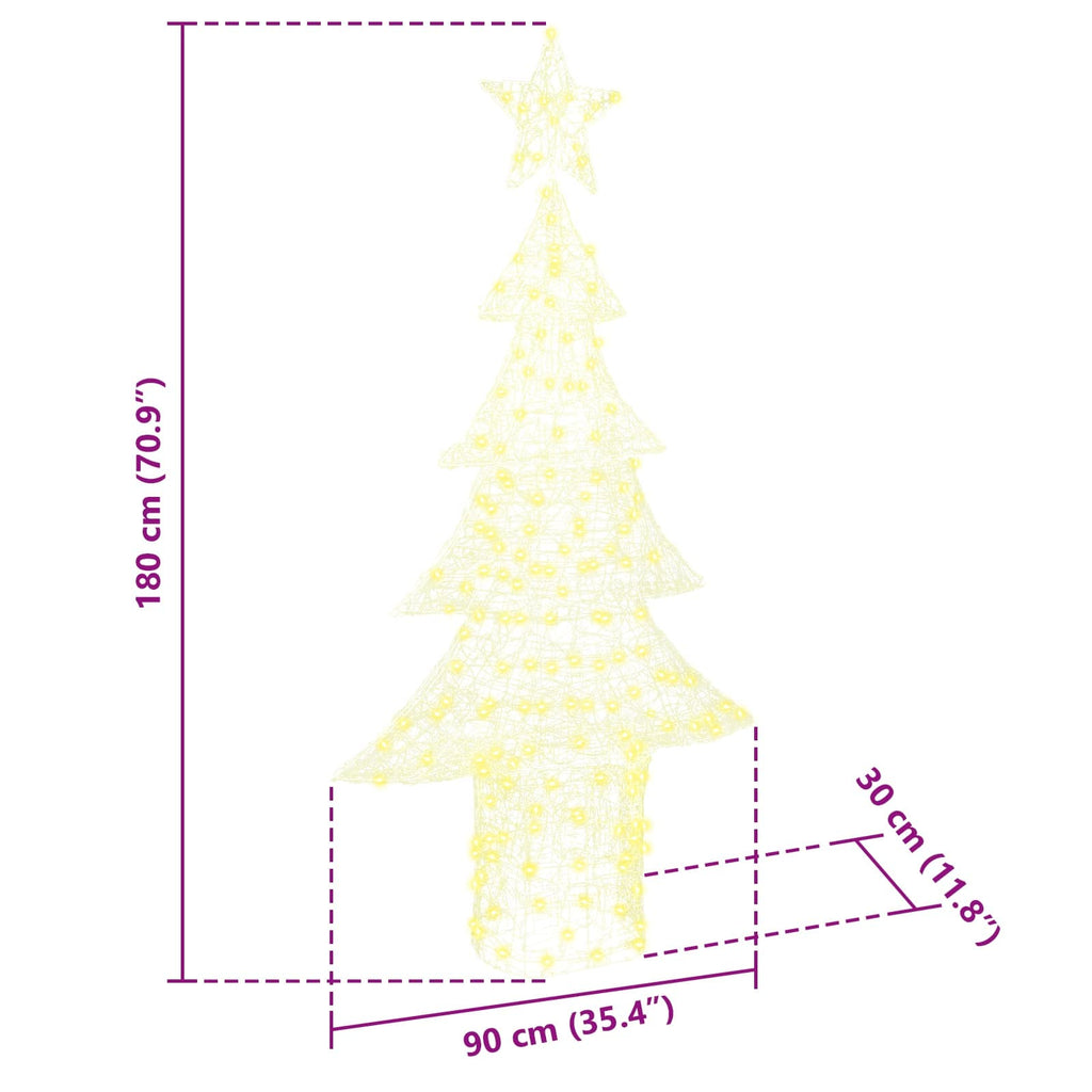 vidaXL Choinka z 240 diodami LED Ciepła biel 150 cm Akryl