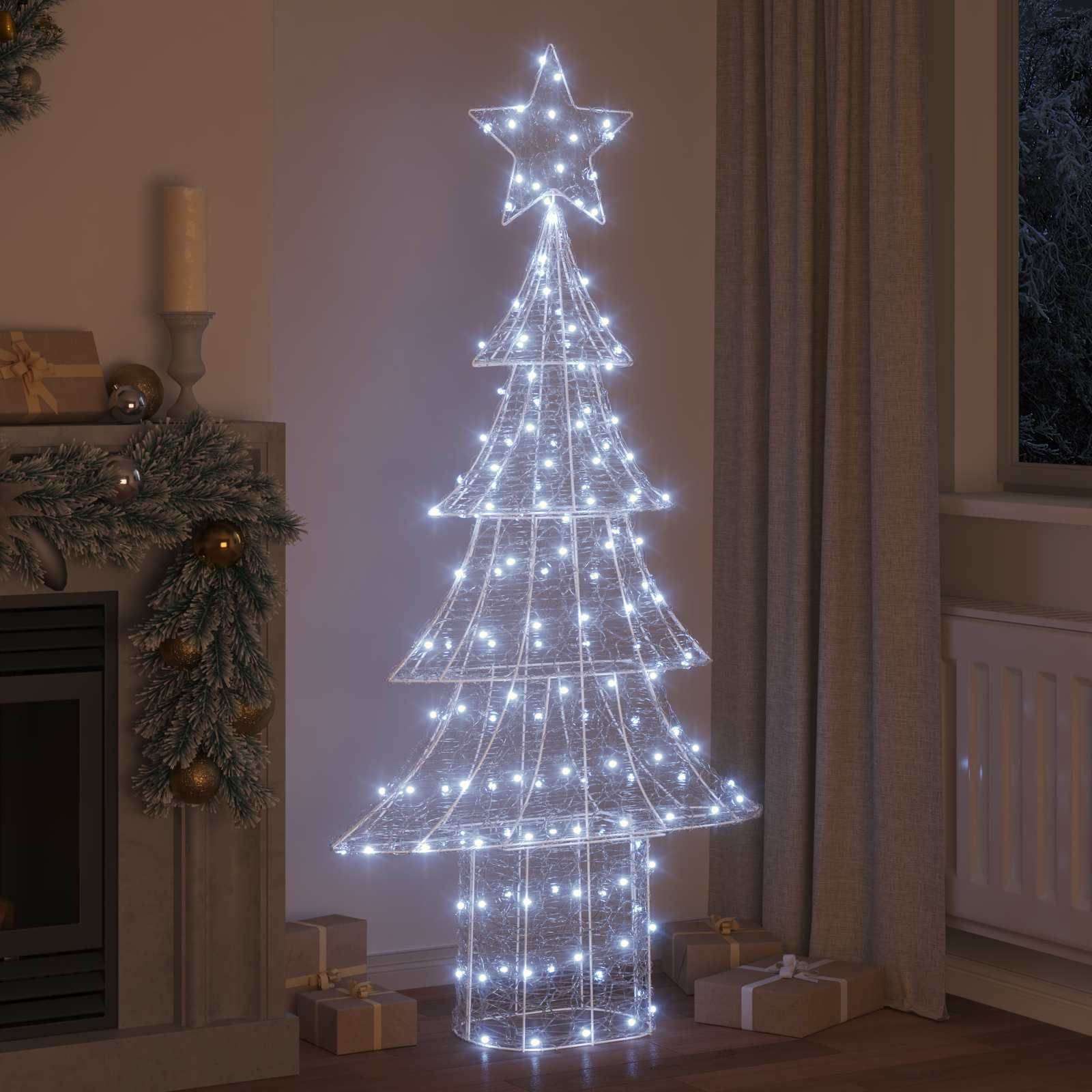 vidaXL Choinka z 240 diodami LED Zimna biel 180 cm Akryl