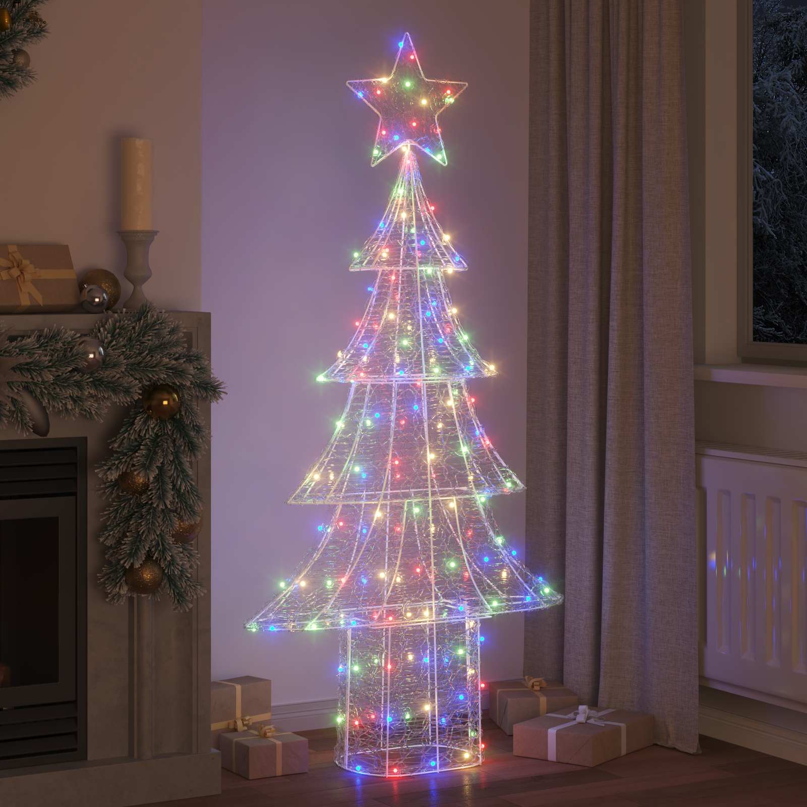 vidaXL Choinka z 240 diodami LED Wielokolorowe 180 cm Akryl