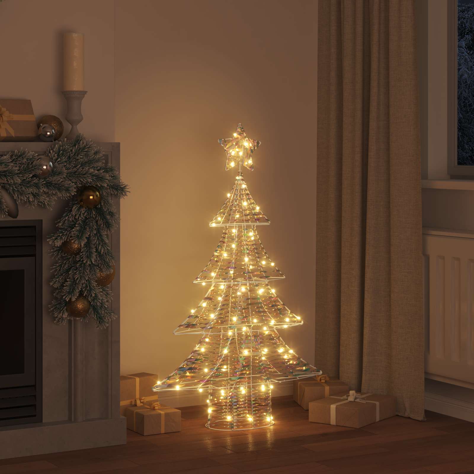 vidaXL Choinka z 120 diodami LED Ciepła biel 120,5 cm PET