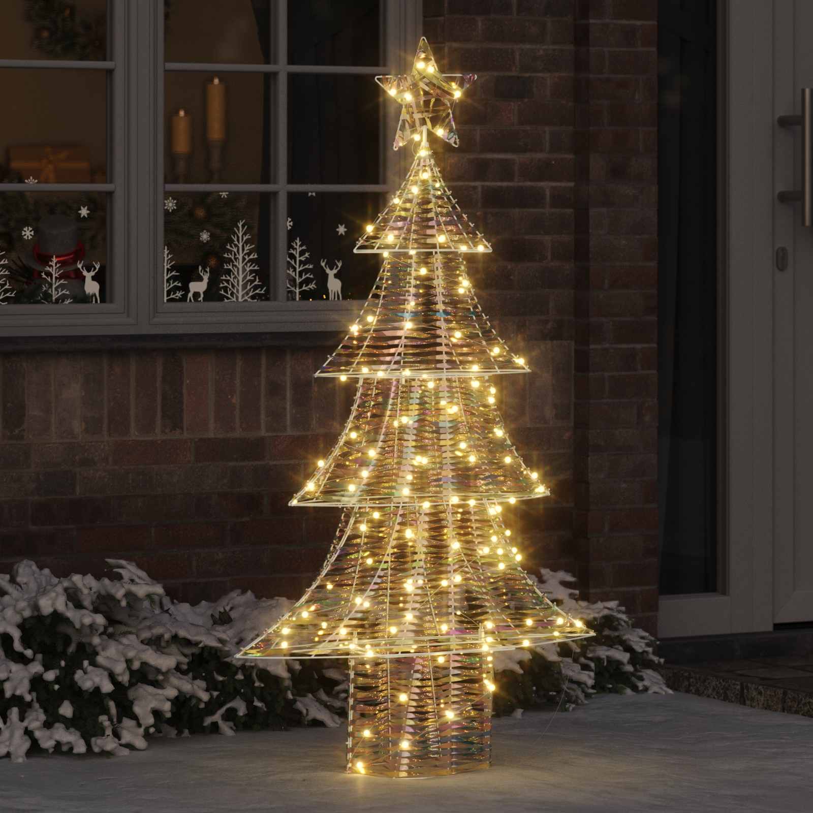vidaXL Choinka z 160 diodami LED Ciepła biel 150 cm PET