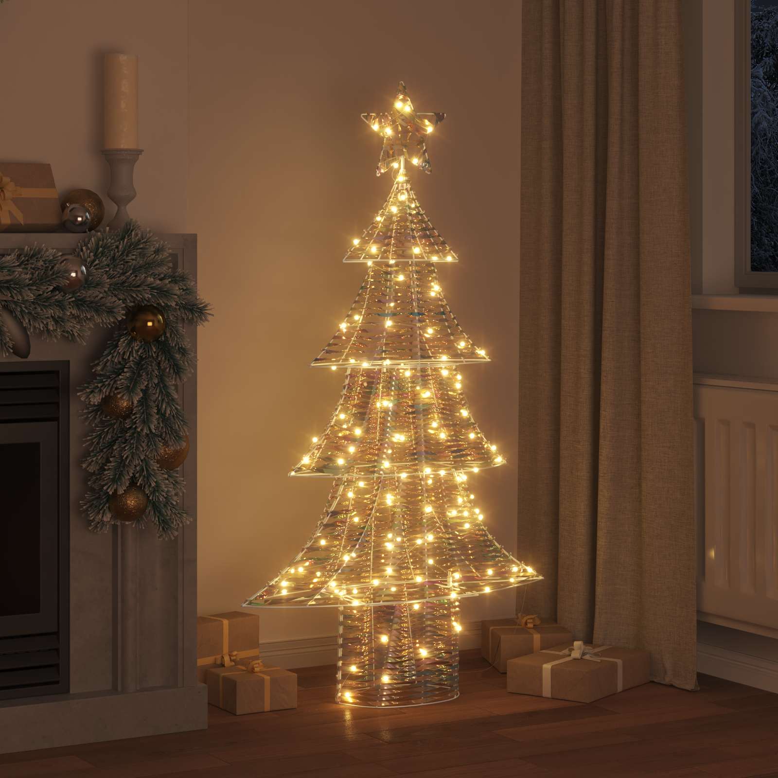vidaXL Choinka z 160 diodami LED Ciepła biel 150 cm PET