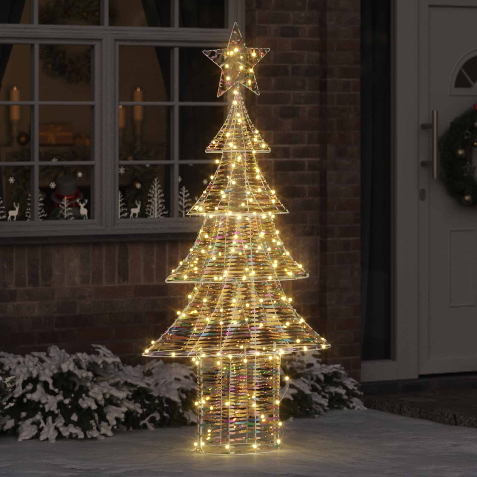 vidaXL Choinka z 240 diodami LED Ciepła biel 181 cm PET