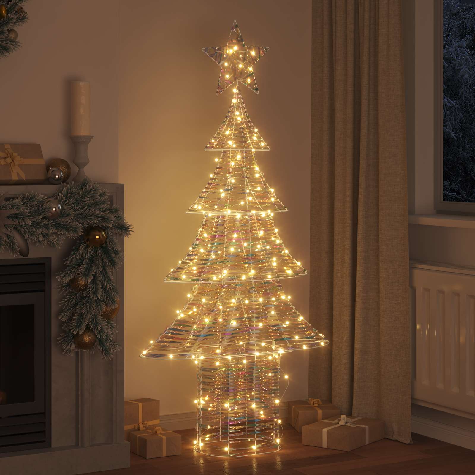 vidaXL Choinka z 240 diodami LED Ciepła biel 181 cm PET