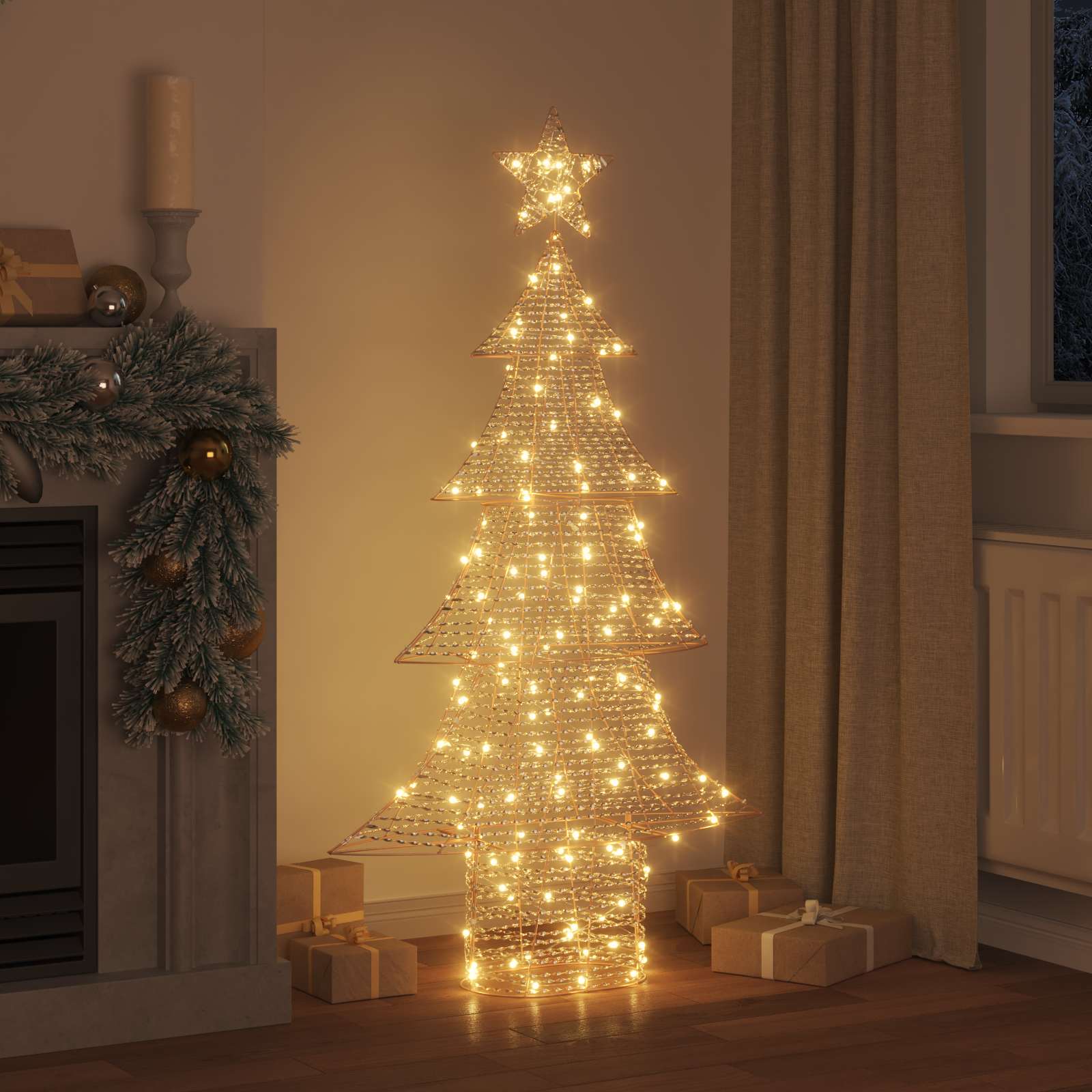 vidaXL Choinka z 160 diodami LED Ciepła biel 151 cm PET