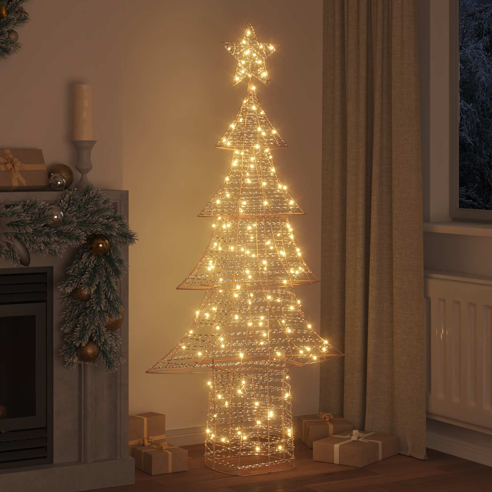 vidaXL Choinka z 240 diodami LED Ciepła biel 181 cm PET