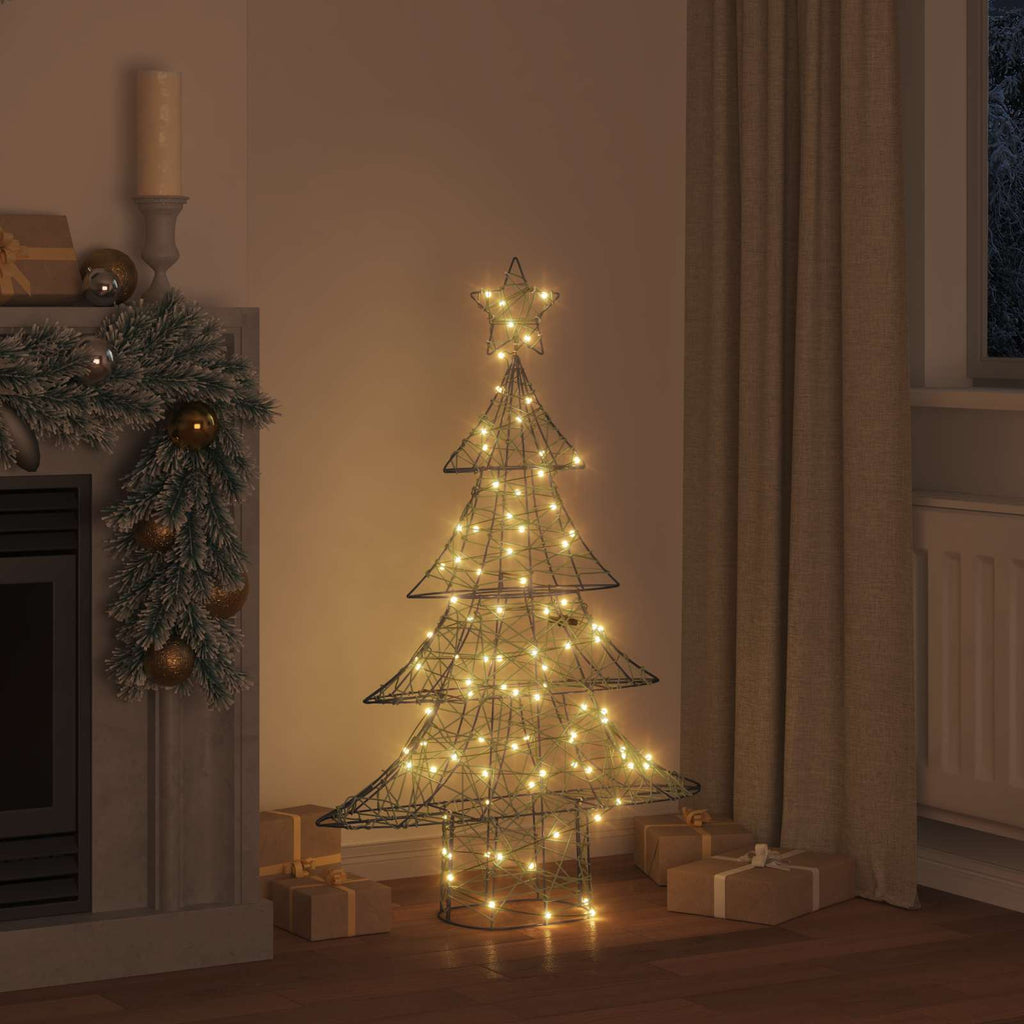 vidaXL Choinka z 120 diodami LED Ciepła biel 150 cm rattan