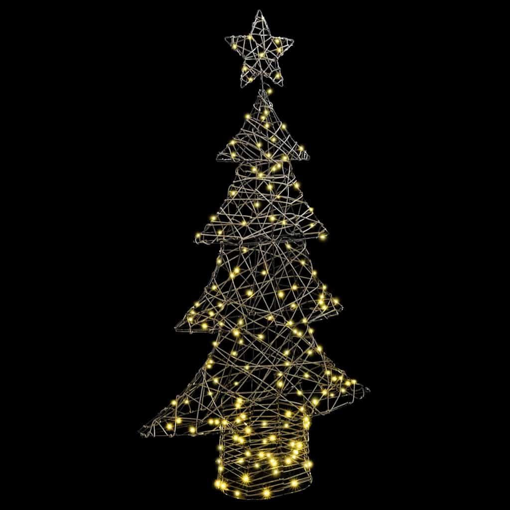 vidaXL Choinka z 160 diodami LED Ciepła biel 150 cm rattan