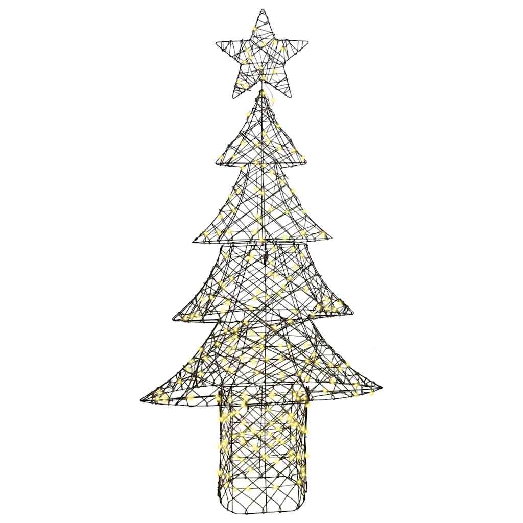 vidaXL Choinka z 240 diodami LED Ciepła biel 180 cm rattan