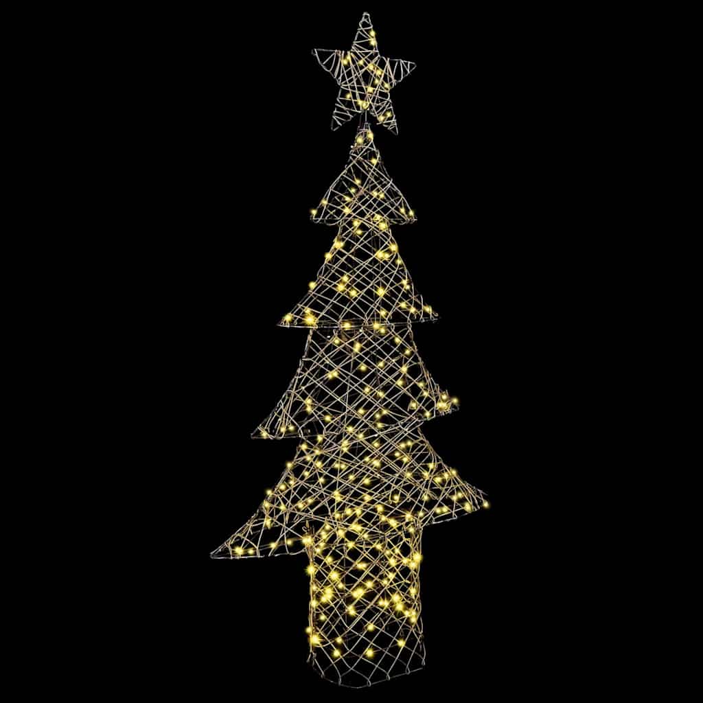 vidaXL Choinka z 240 diodami LED Ciepła biel 180 cm rattan