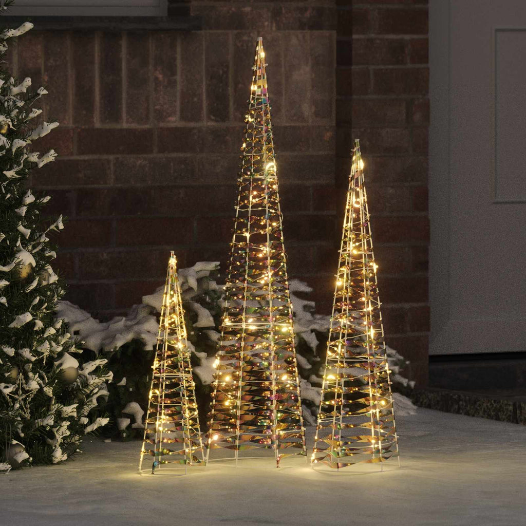vidaXL Choinka z 90 diodami LED 3 pcs Ciepła biel 20 x 20 x 80 cm PET
