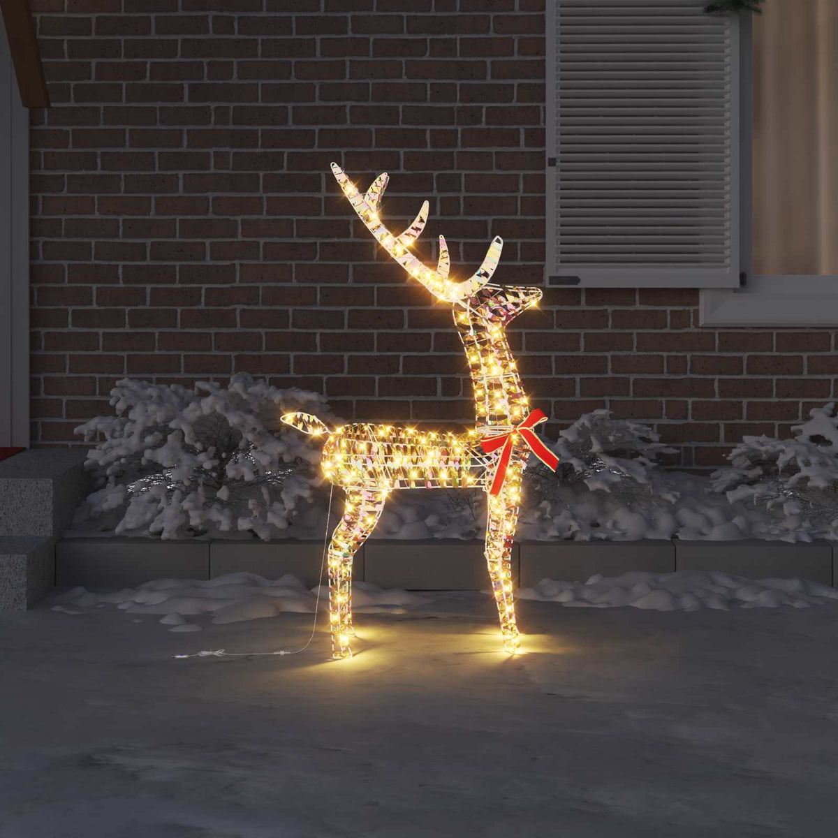 vidaXL 3D Renifer 140 LED Ciepła biel 128 cm PET