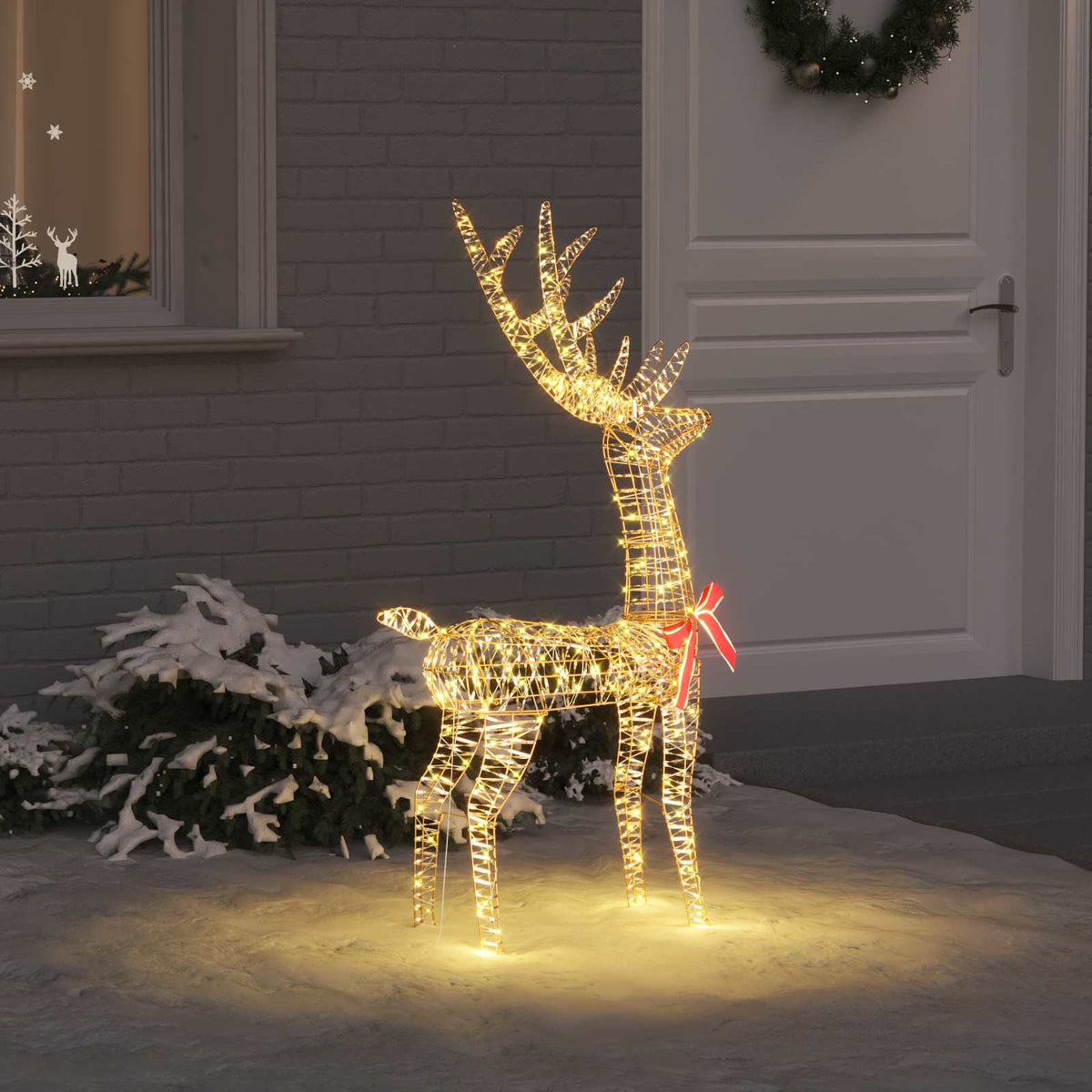 vidaXL 3D Renifer 140 LED Ciepła biel 128 cm PET