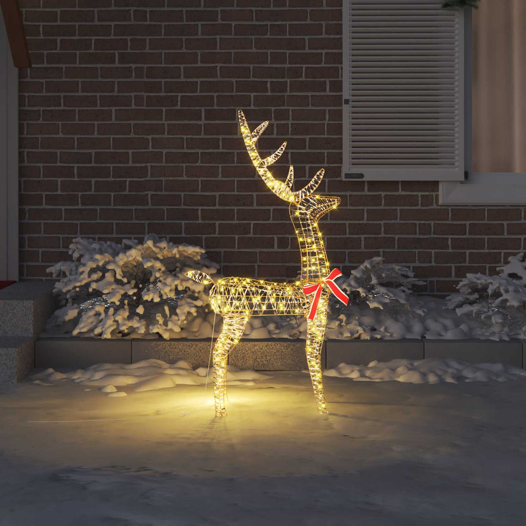 vidaXL 3D Renifer 140 LED Ciepła biel 128 cm PET