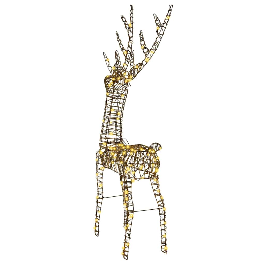 vidaXL 3D Renifer Ciepła biel 70 x 41 x 128 cm rattan