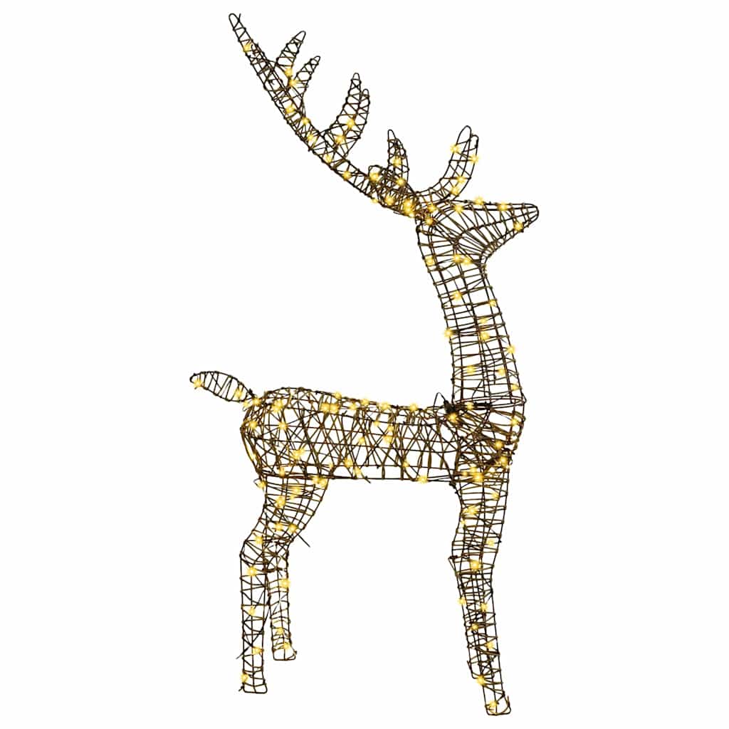 vidaXL 3D Renifer Ciepła biel 70 x 41 x 128 cm rattan