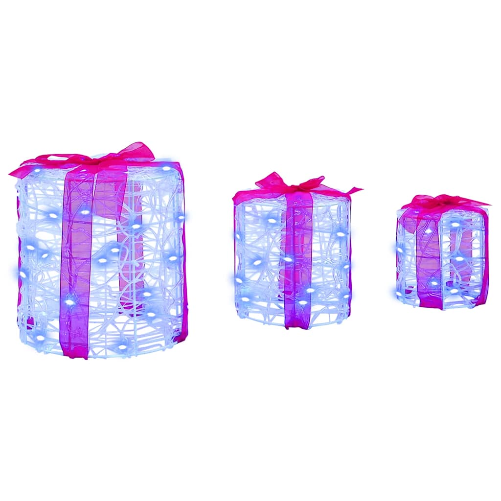 vidaXL Dekoracja Pudełka Prezentowego 3 pcs Niebieski 20 x 20 x 21 cm