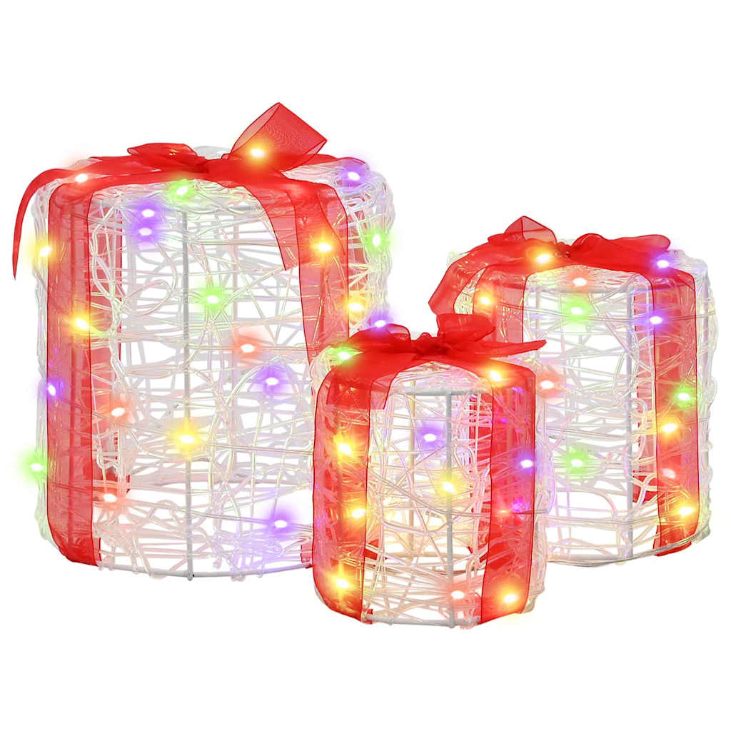 vidaXL Dekoracja Pudełka Prezentowego 3 pcs kolorowy 20 x 20 x 21 cm