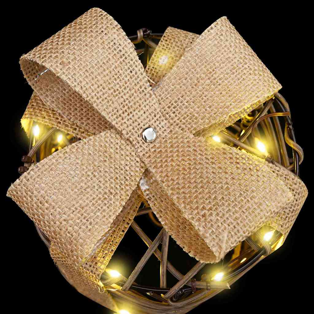 vidaXL Dekoracja Pudełka Prezentowego 3 szt. 60 LED Ciepła biel rattan