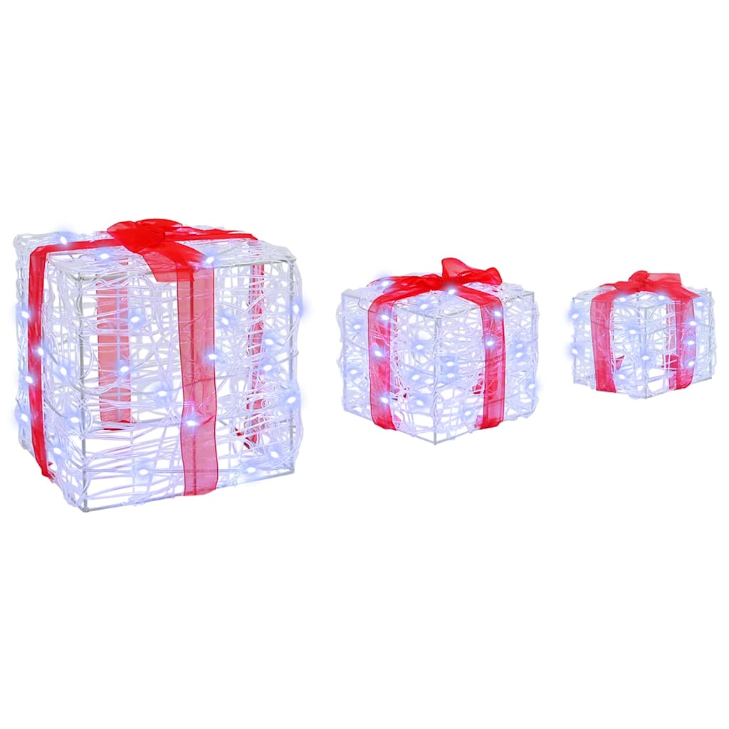 vidaXL Pudełko Prezentowe 3 pcs Zimna biel 20 x 20 x 20 cm Akryl