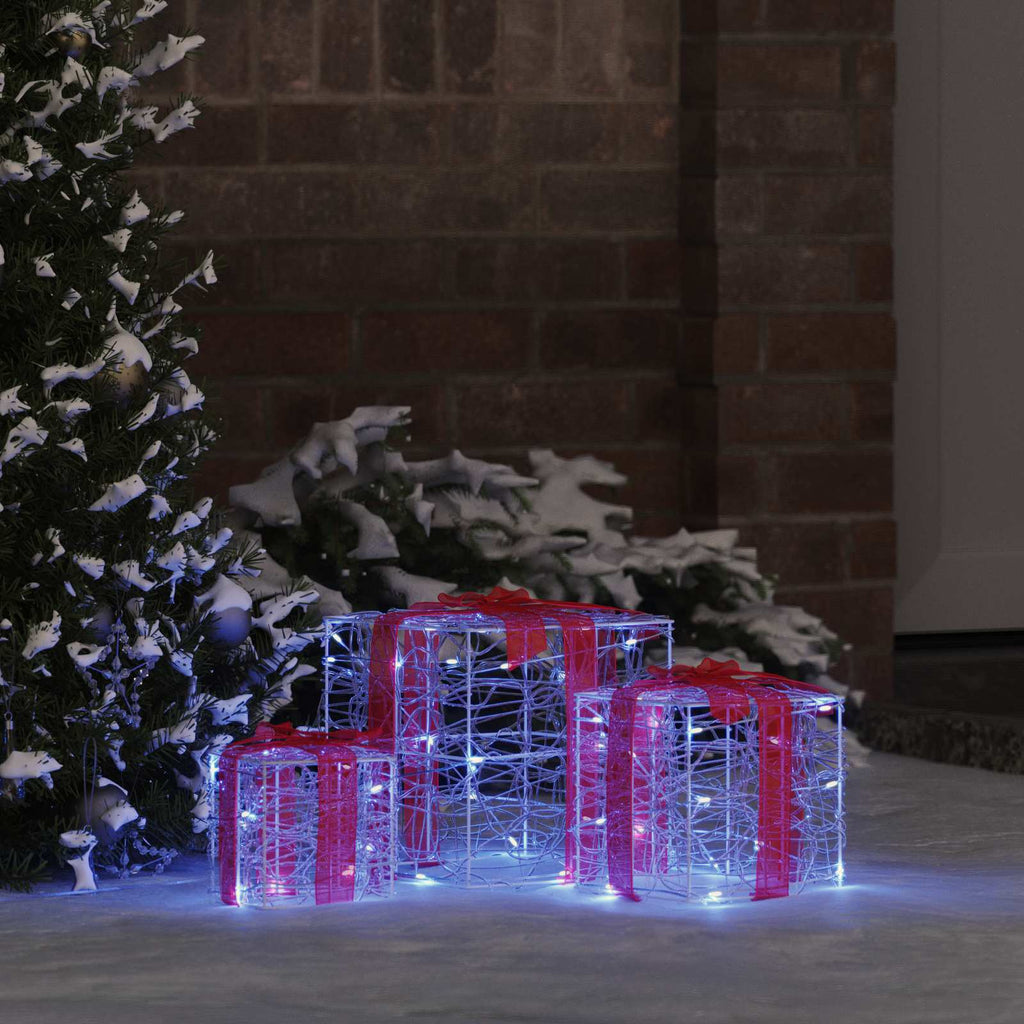 vidaXL Pudełko Prezentowe 3 pcs Niebieski 20 x 20 x 20 cm Akryl