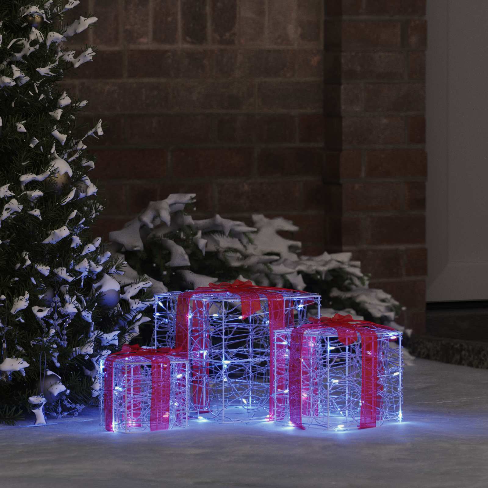 vidaXL Pudełko Prezentowe 3 pcs Niebieski 20 x 20 x 20 cm Akryl