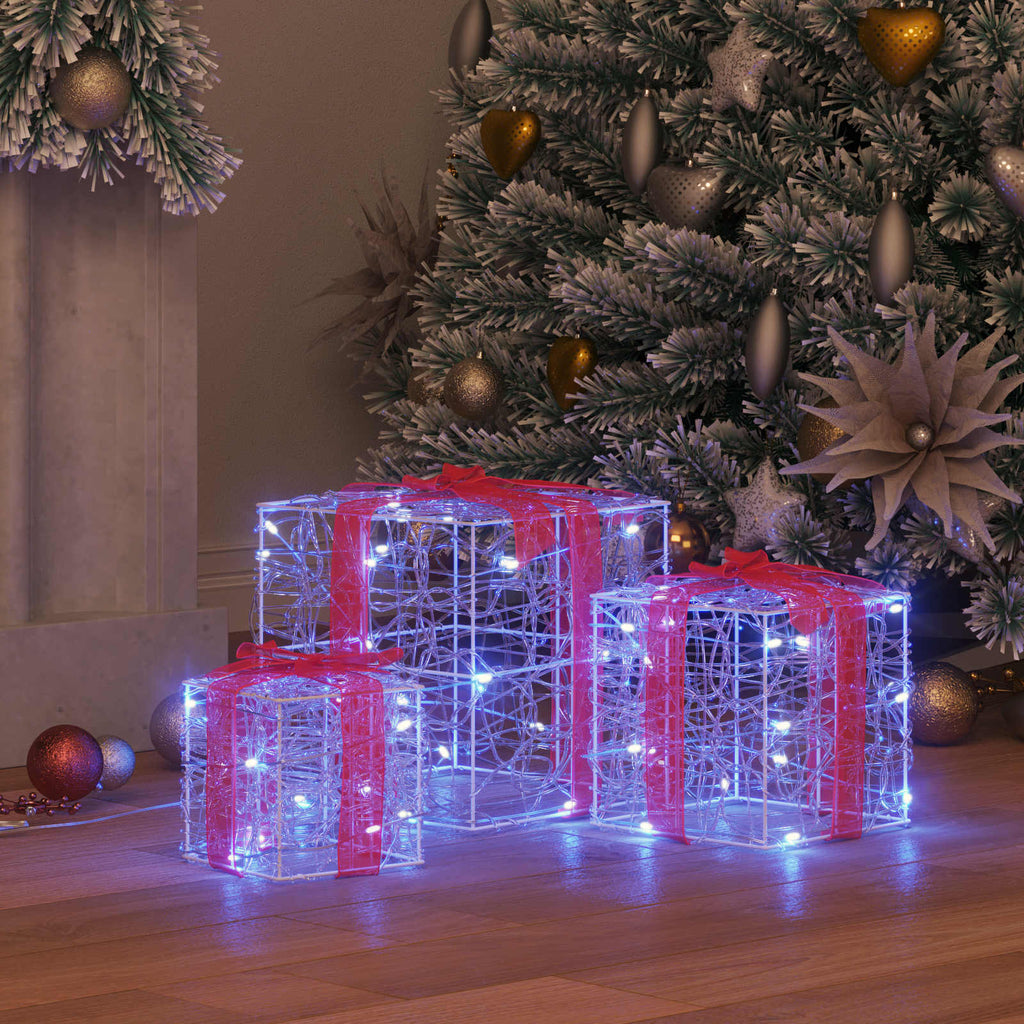 vidaXL Pudełko Prezentowe 3 pcs Niebieski 20 x 20 x 20 cm Akryl