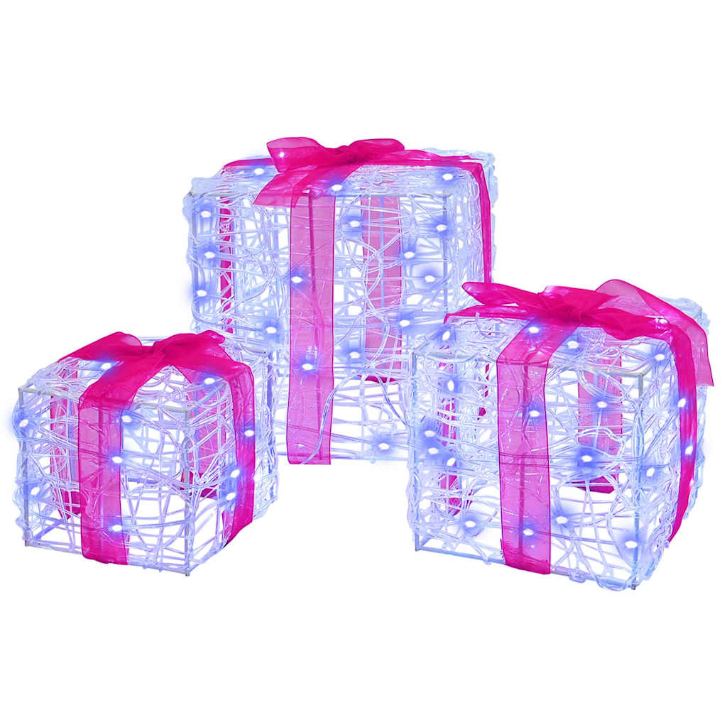 vidaXL Pudełko Prezentowe 3 pcs Niebieski 20 x 20 x 20 cm Akryl