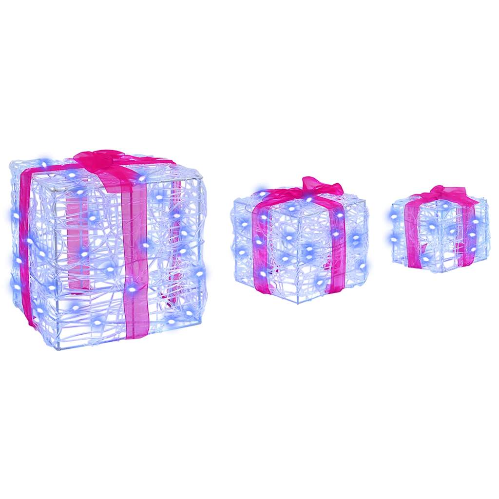 vidaXL Pudełko Prezentowe 3 pcs Niebieski 20 x 20 x 20 cm Akryl
