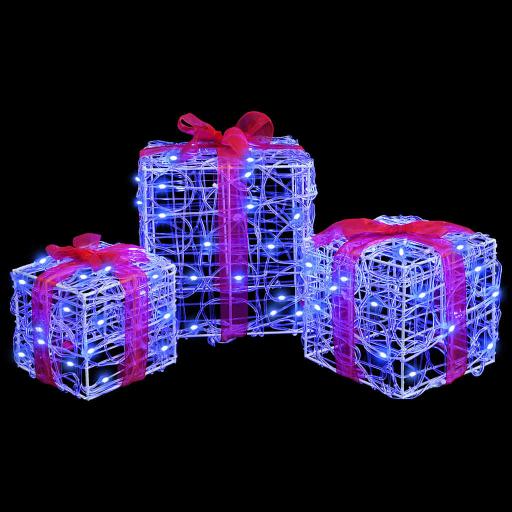 vidaXL Pudełko Prezentowe 3 pcs Niebieski 20 x 20 x 20 cm Akryl