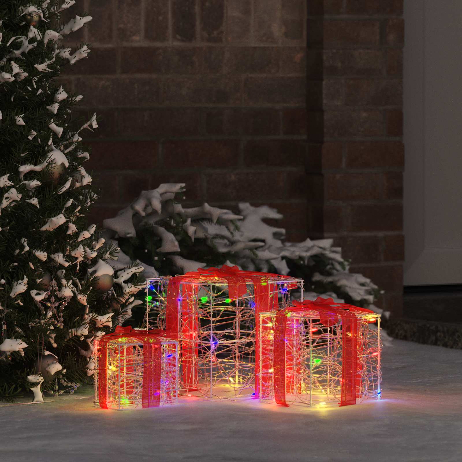 vidaXL Pudełko Prezentowe 3 pcs Wielokolorowe 20 x 20 x 20 cm Akryl